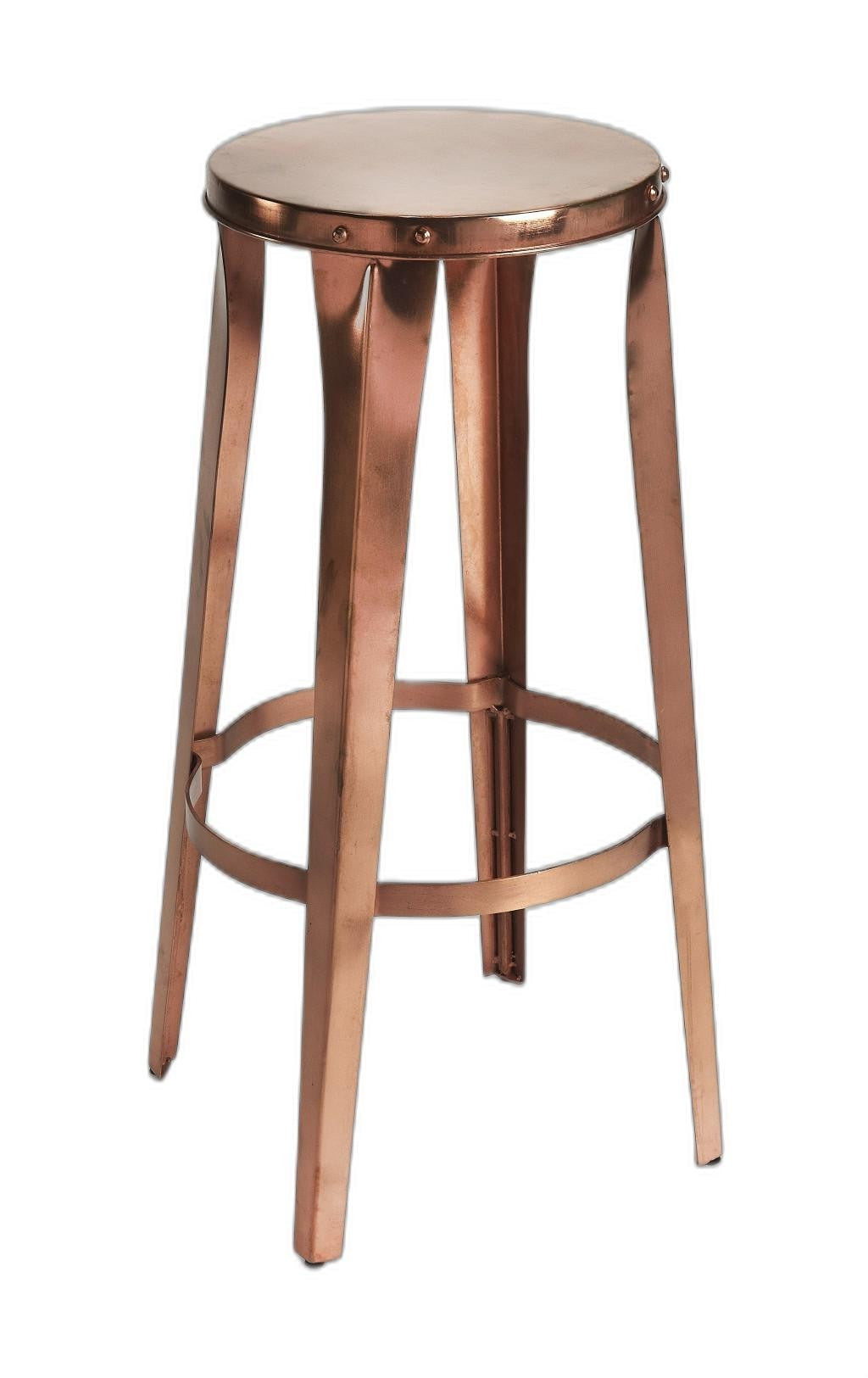 Chamberlin Rustic Copper Backless Bar Stool