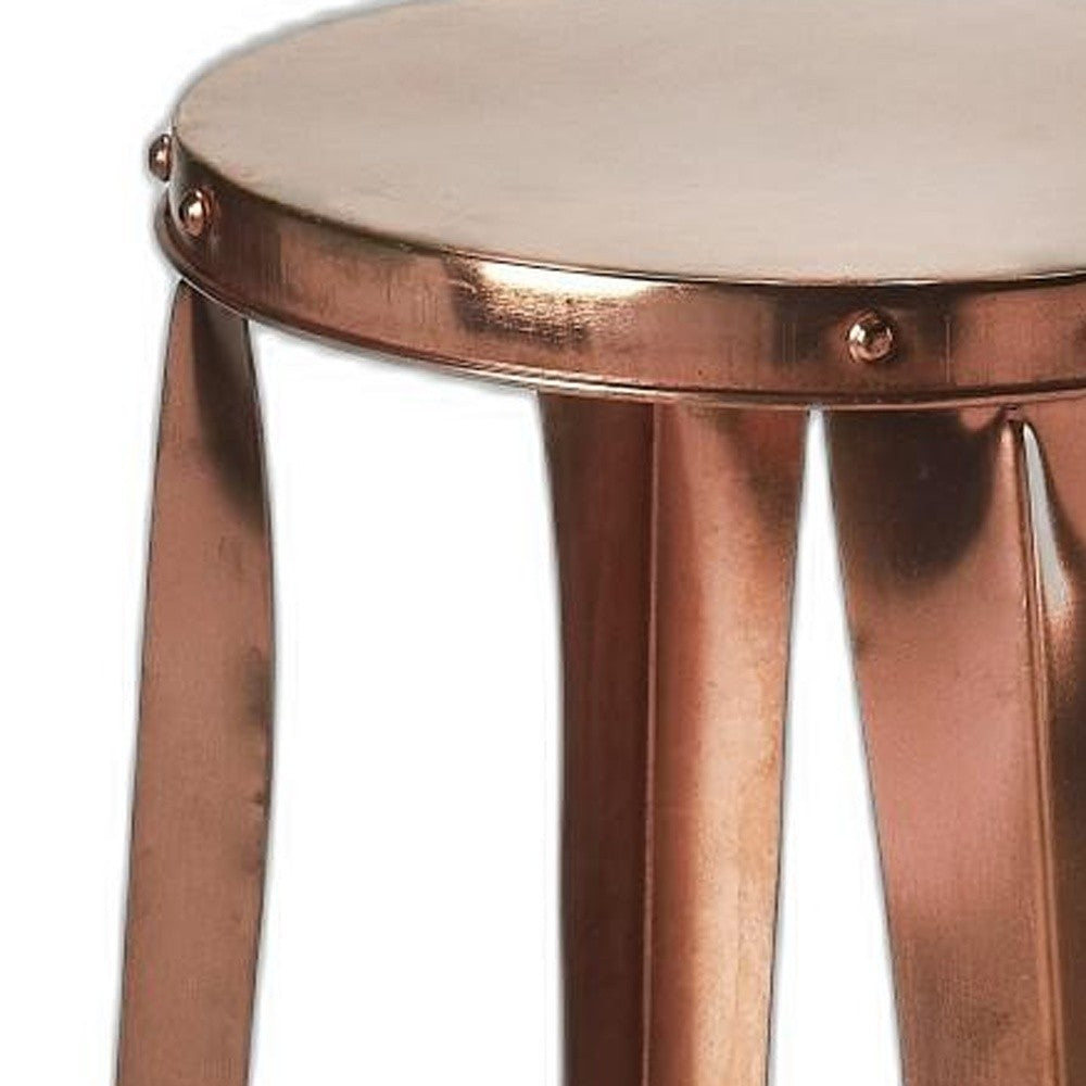 Chamberlin Rustic Copper Backless Bar Stool