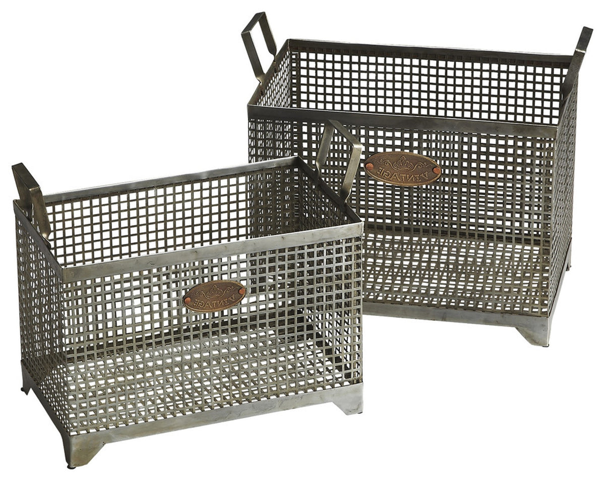 Cowell Black Iron Storage Baskets