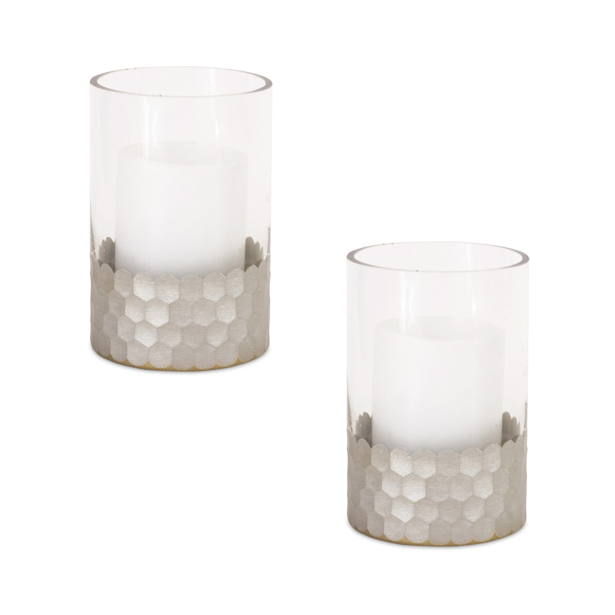 Mavis Glass Votive Honeycomb Hurricane Candle Holder