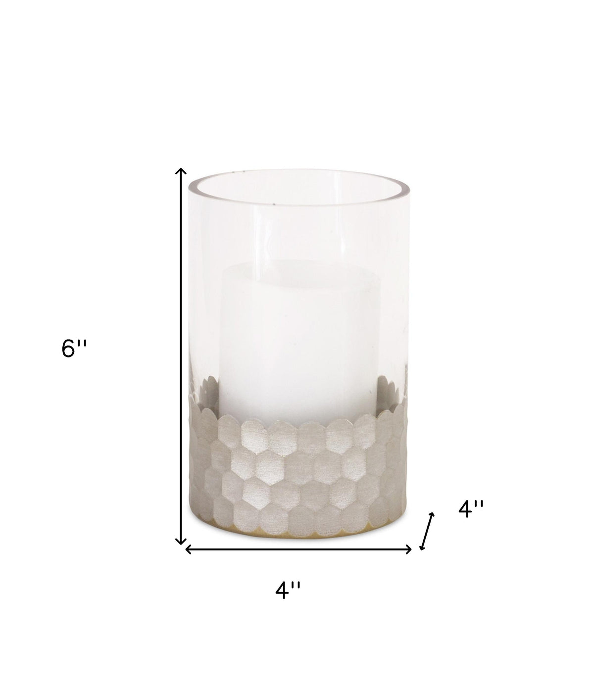 Mavis Glass Votive Honeycomb Hurricane Candle Holder