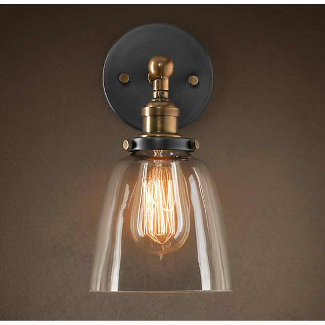 1-Light Clear Glass Edison Wall Lamp - Rae and Tae 