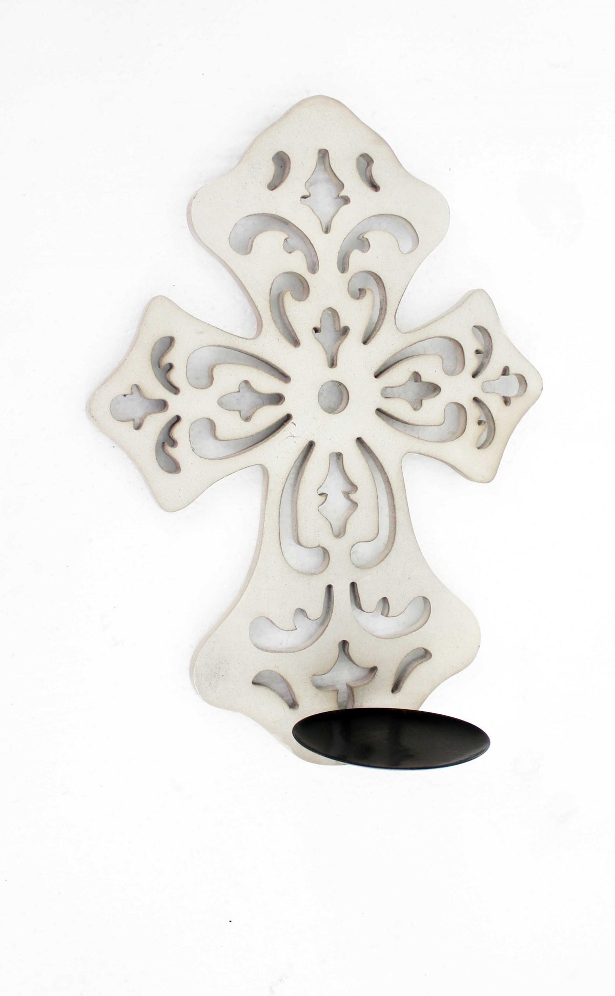 Appleonia Wooden Cross Candle Holder Sconce