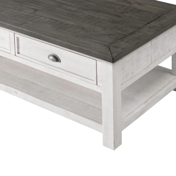 Delany Coastal Rectangular Wooden Coffee Table