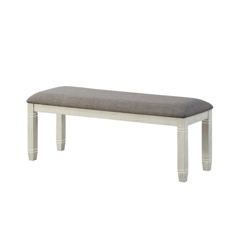 Allen Antique White Padded Bench