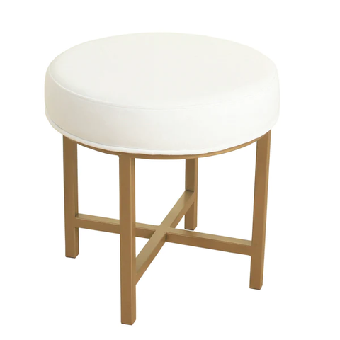 Hawkins Round Metal Framed Accent Stool