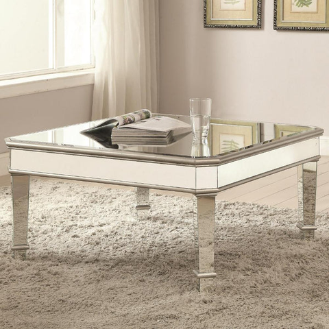 Ashton Mirrored Transitional Coffee Table