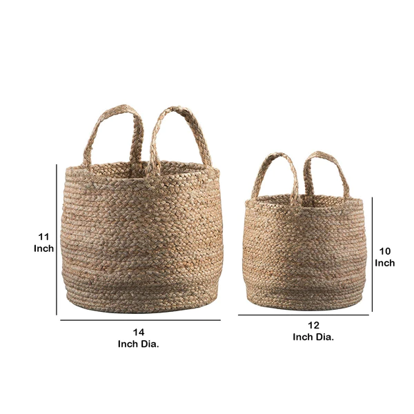 Hauser Braided Design Jute Basket