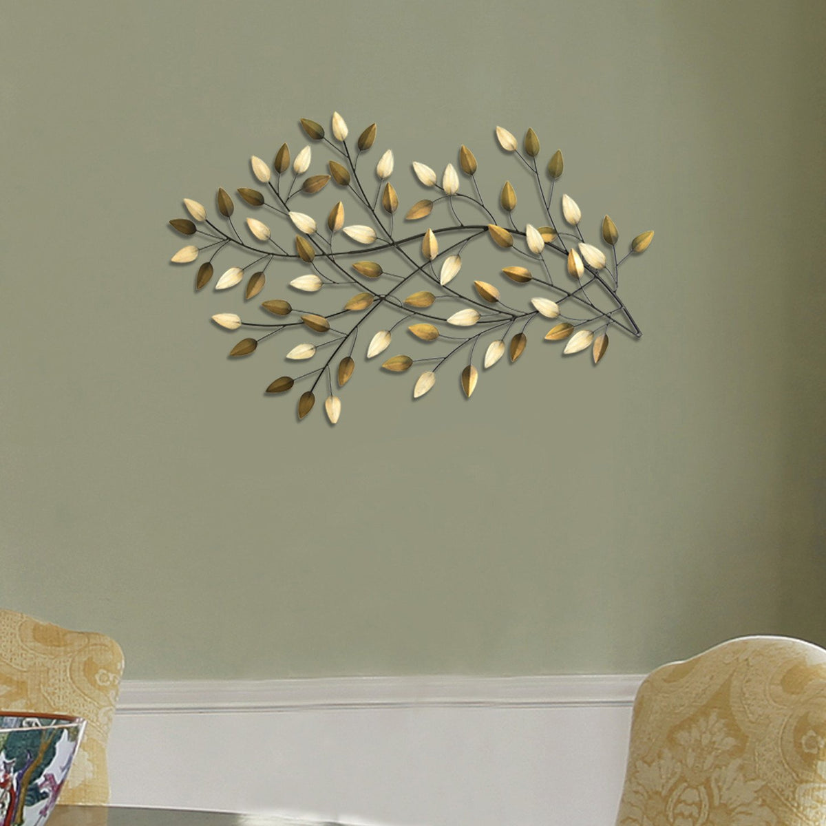 Langley Metal Blowing Leaves Wall Décor