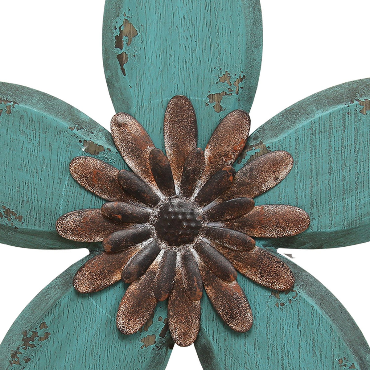 Aria Distressed Antique Flower Metal Wall Décor