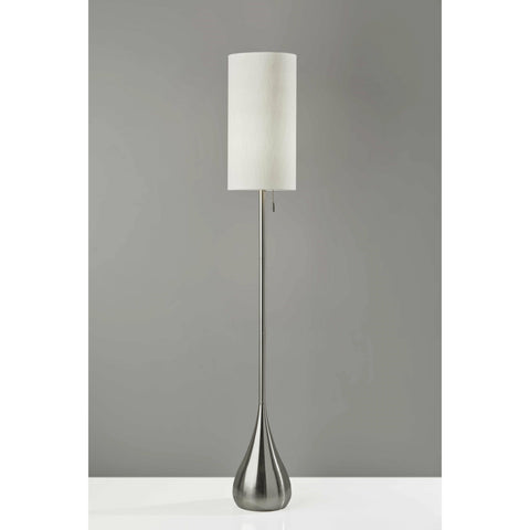 Brushed Steel Metal Floor Lamp With Teardrop Base - Rae and Tae 