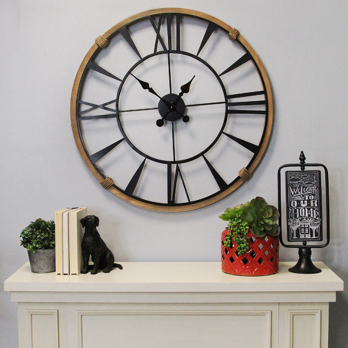 Wood Frame Columbus Wall Clock - Rae and Tae 