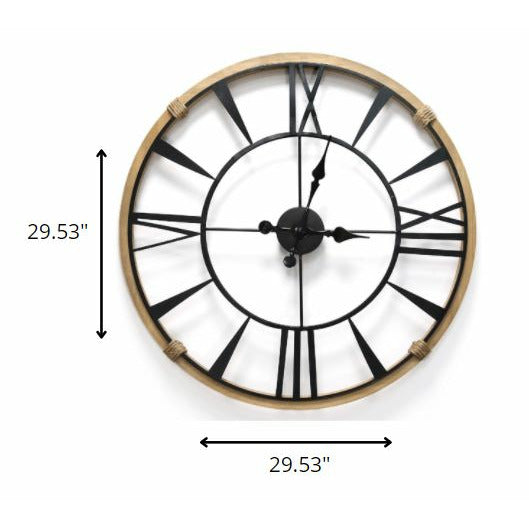 Wood Frame Columbus Wall Clock - Rae and Tae 