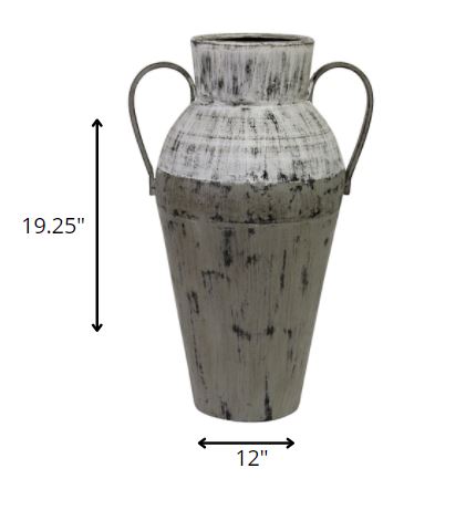 Elli Distressed Two Toned Metal Vase