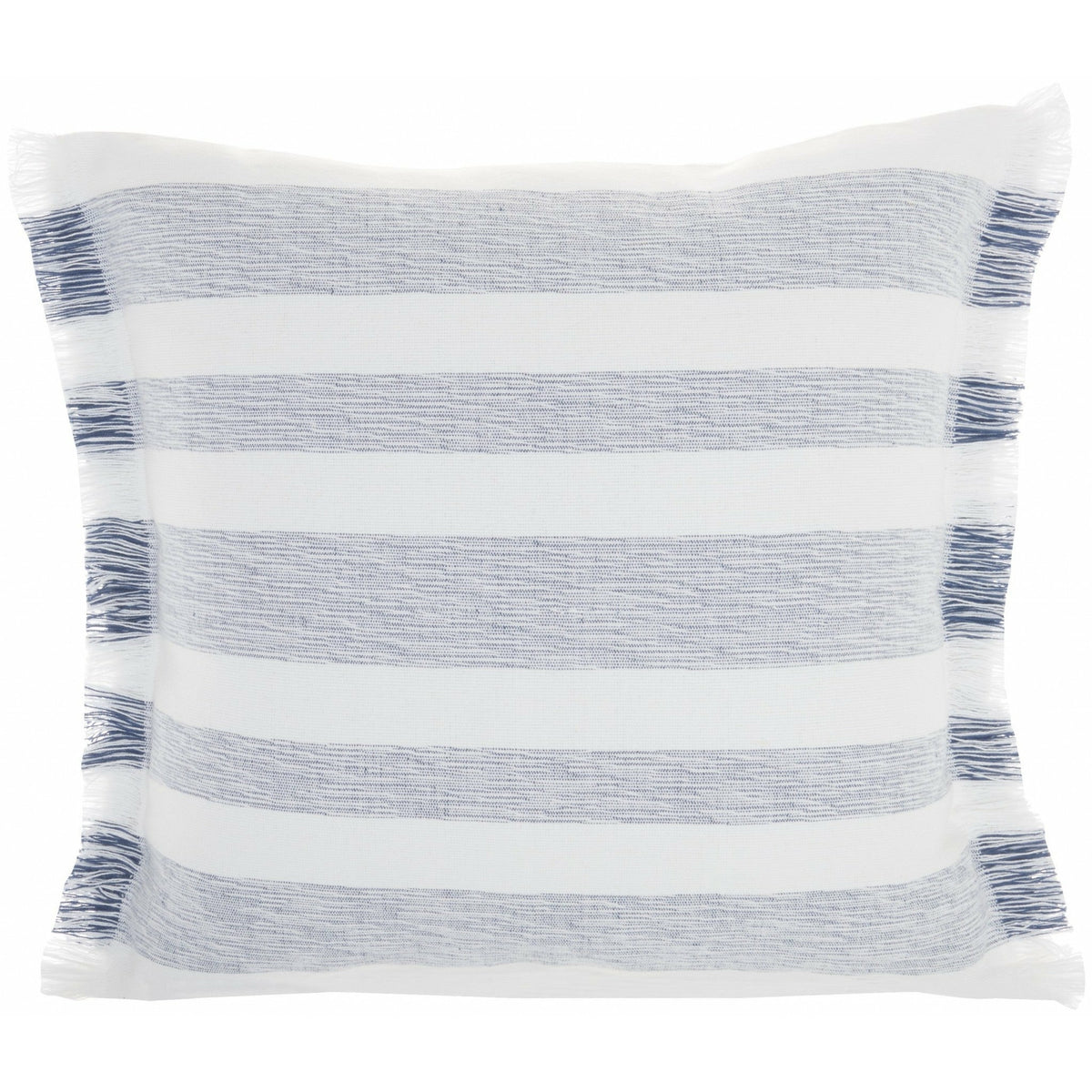 Navy Blue And White Soft Stripes Square Throw Pillow - Rae and Tae 