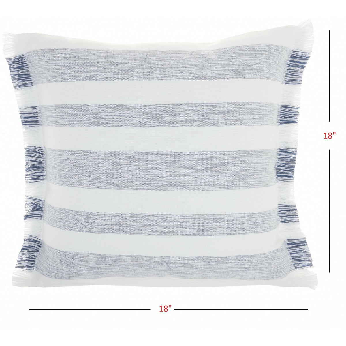 Navy Blue And White Soft Stripes Square Throw Pillow - Rae and Tae 