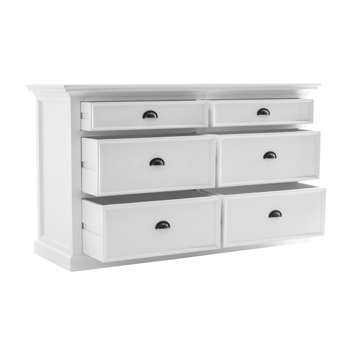 Modern Farmhouse White Six Drawer Dresser - Rae and Tae 