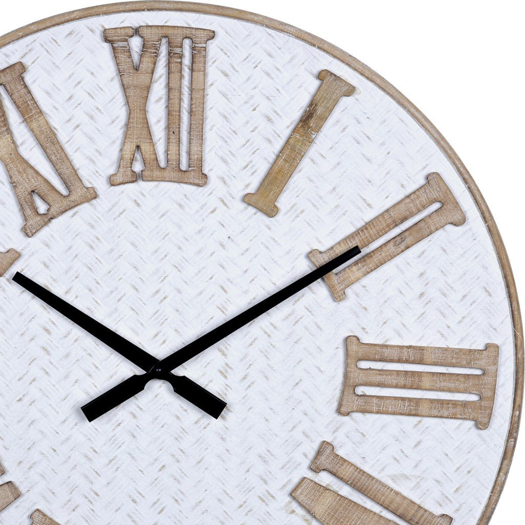 Rustic Wooden Roman Numeral Wall Clock - Rae and Tae 