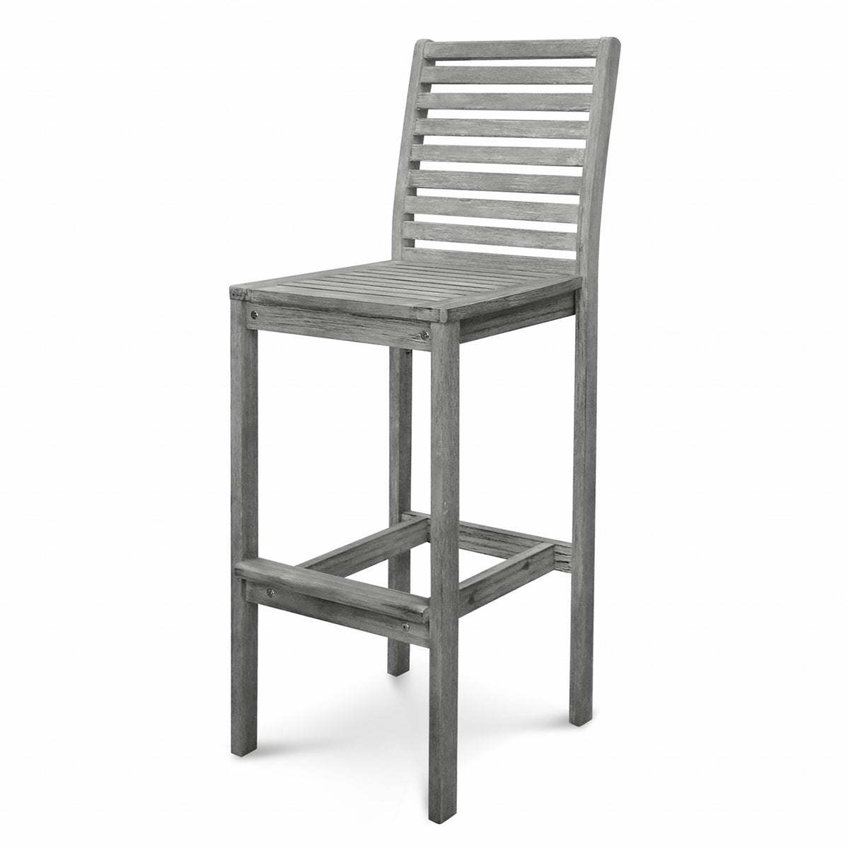 Distressed Bar Chair With Horizontal Slats - Rae and Tae 