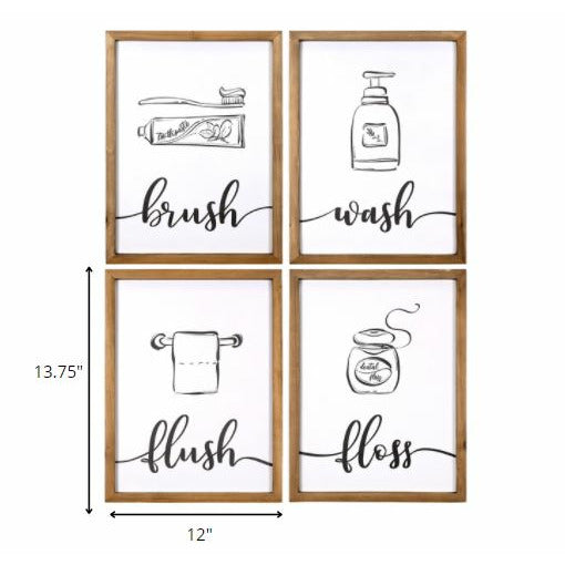 Bathroom Themed Wall Art - Set of 4 - Rae and Tae 