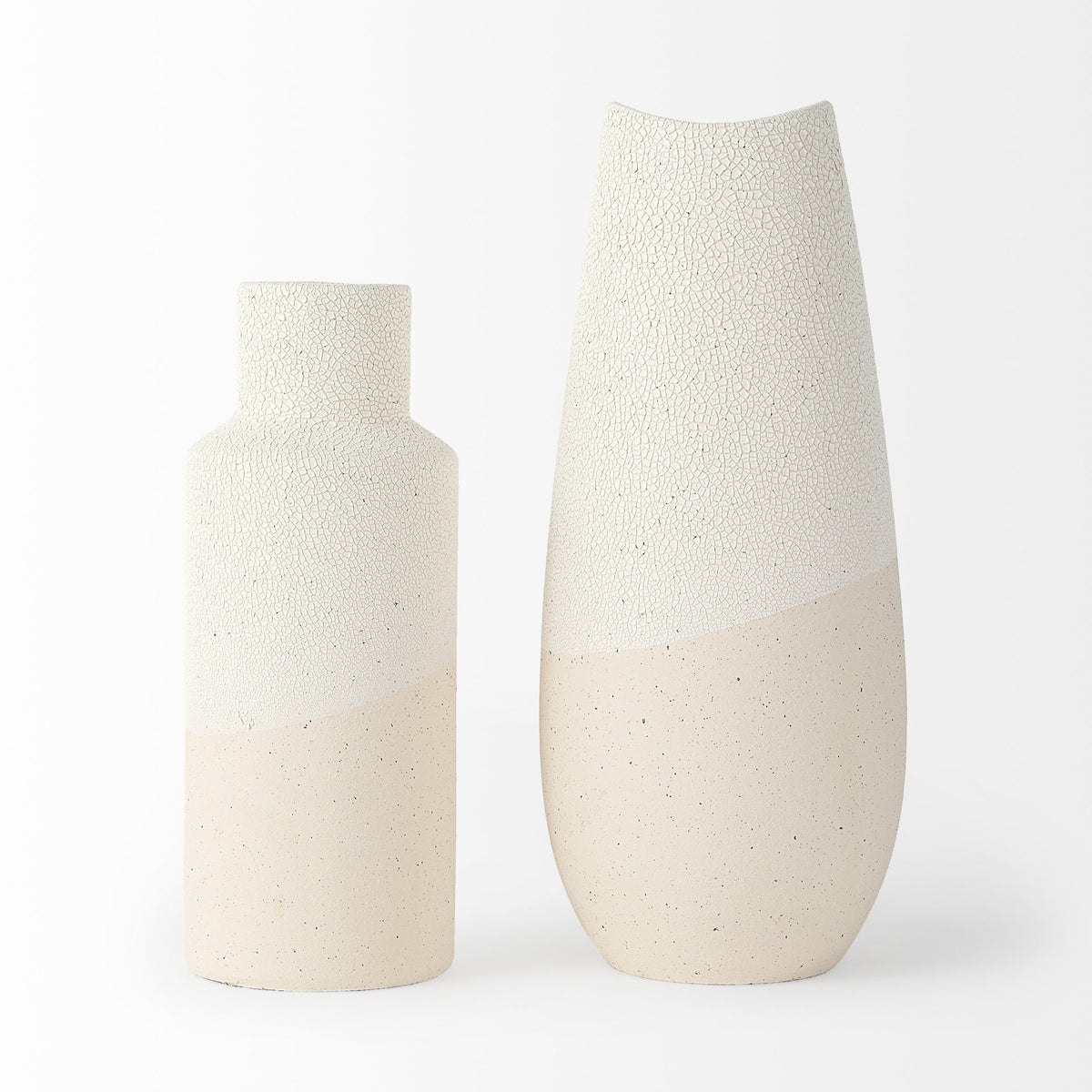 Lopez Blush Two Tone Organic Crackle Glaze Ceramic Vase