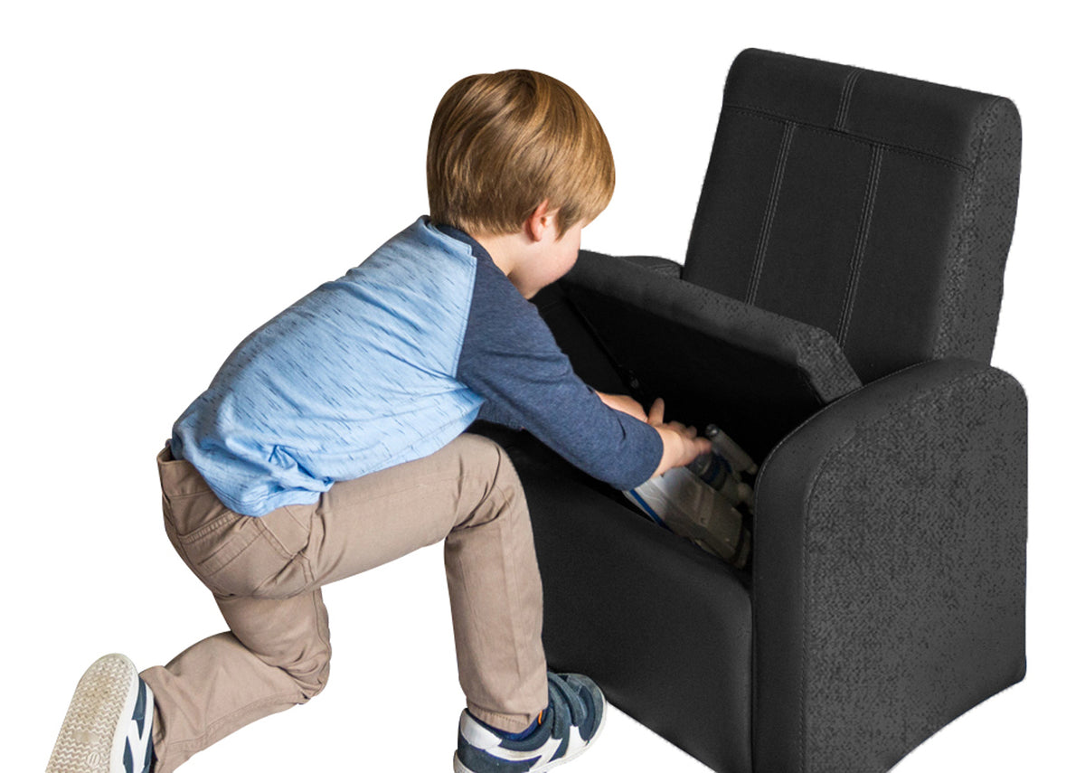 Black Recliner Chair With Storage - Rae and Tae 