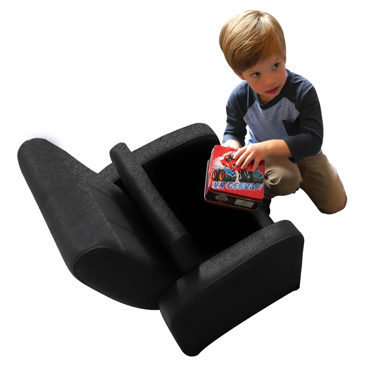 Black Recliner Chair With Storage - Rae and Tae 