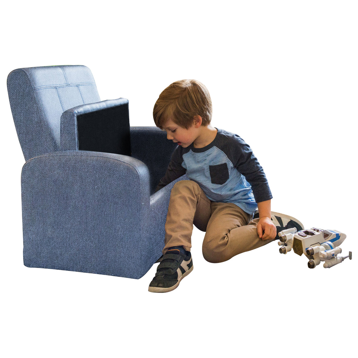 Blue Recliner Chair With Storage - Rae and Tae 