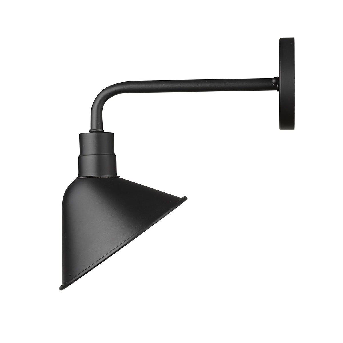 Wide Shade Matte Black LED Wall Light - Rae and Tae 