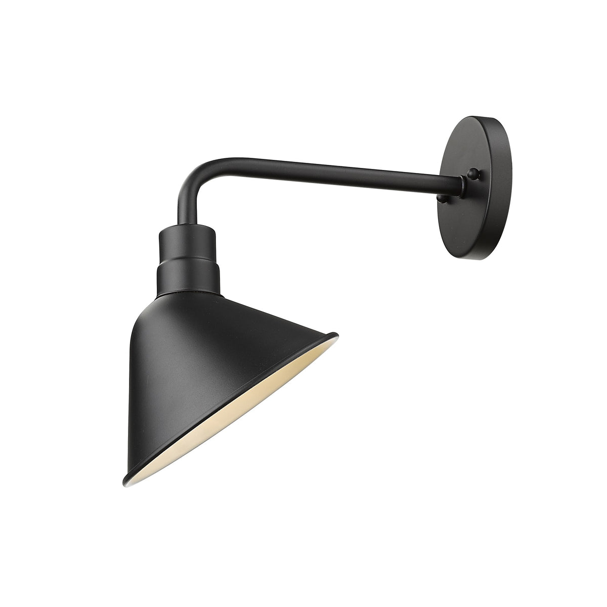 Wide Shade Matte Black LED Wall Light - Rae and Tae 