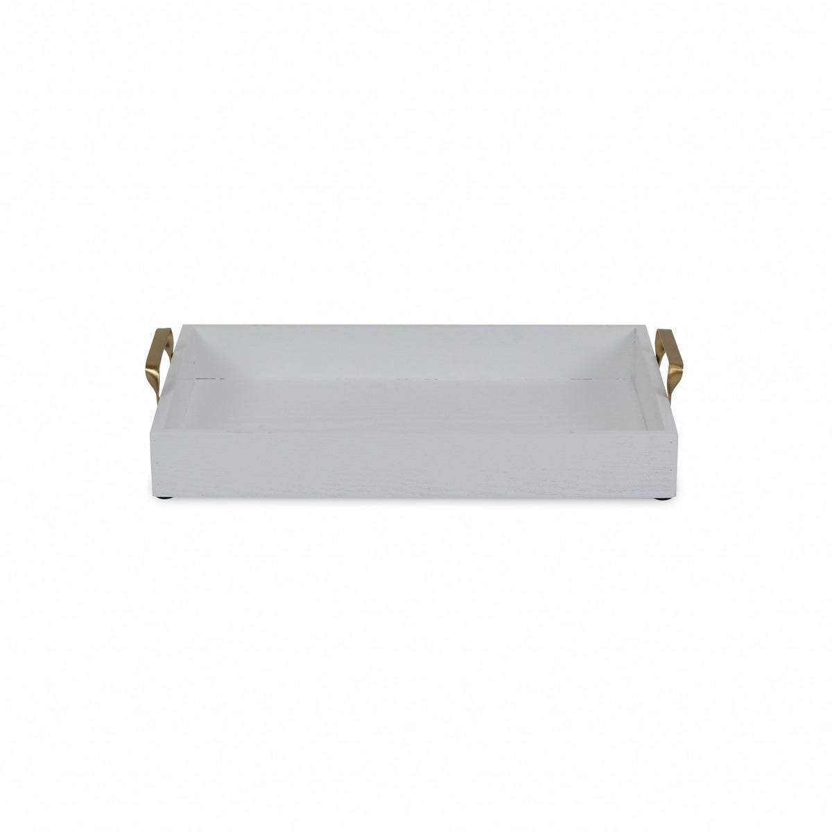 White Wooden Tray With Gold Handles - Rae and Tae 