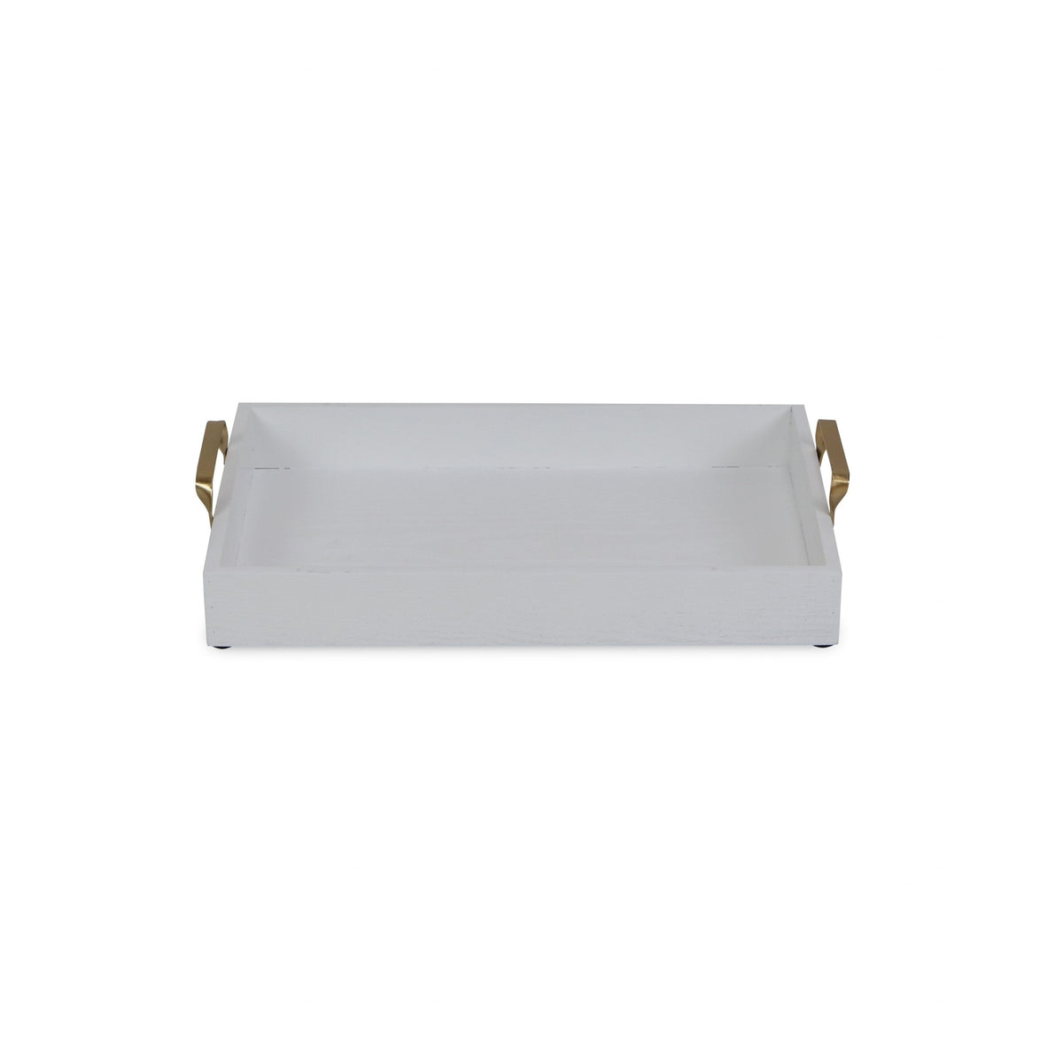 White Wooden Tray With Gold Handles - Rae and Tae 