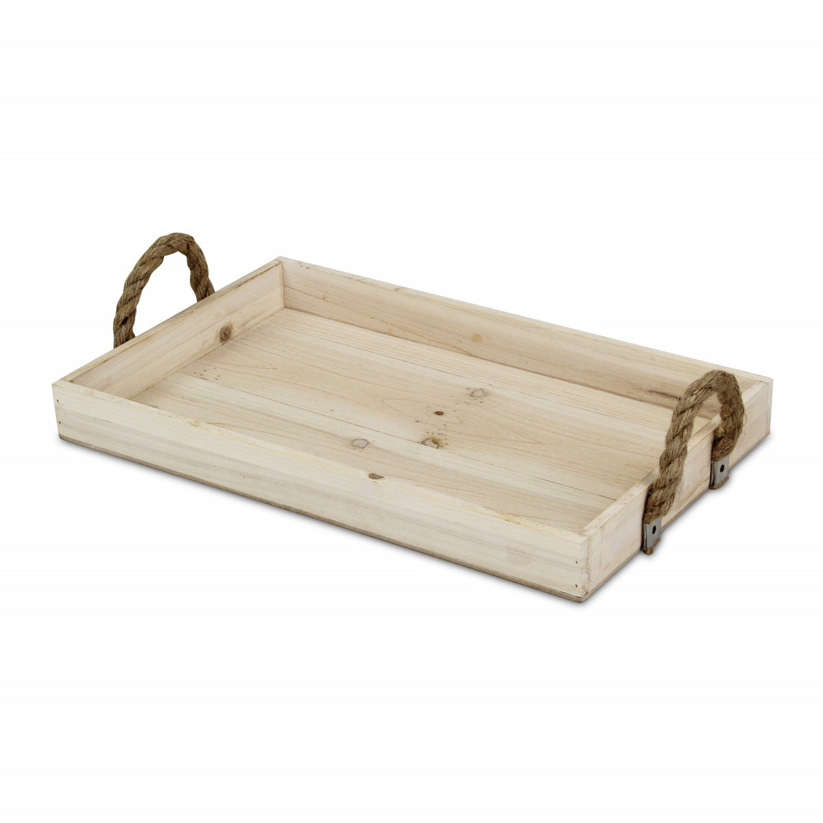 Natural Wooden Tray With Rope Handles - Rae and Tae 