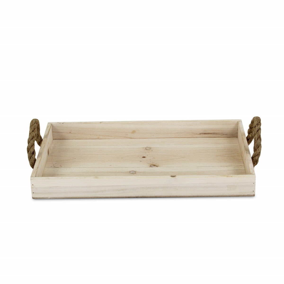 Natural Wooden Tray With Rope Handles - Rae and Tae 