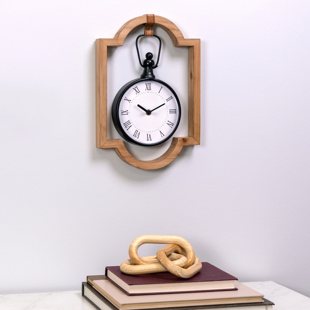 Wooden Frame Hanging Wall Clock - Rae and Tae 