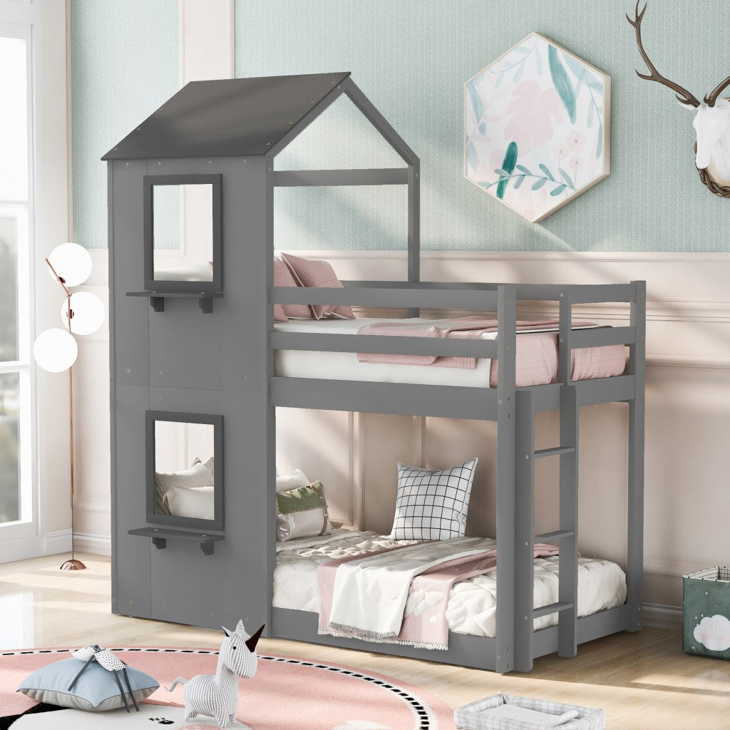 Twin Over Twin Bunk Bed House - Rae and Tae 