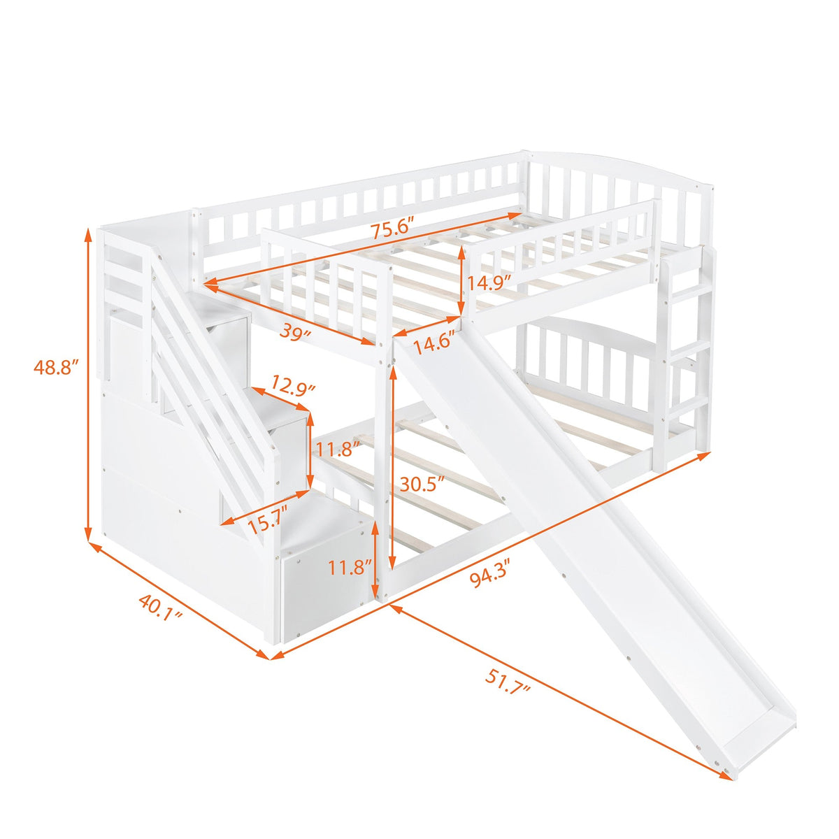 Bunk Bed With Slide - Rae and Tae 