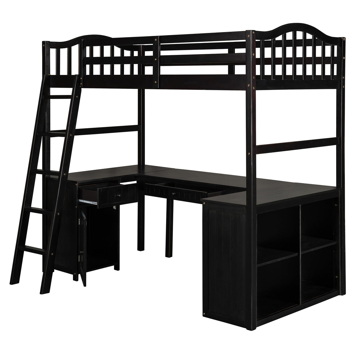 Modern Twin Loft Bed With Desk - Rae and Tae 