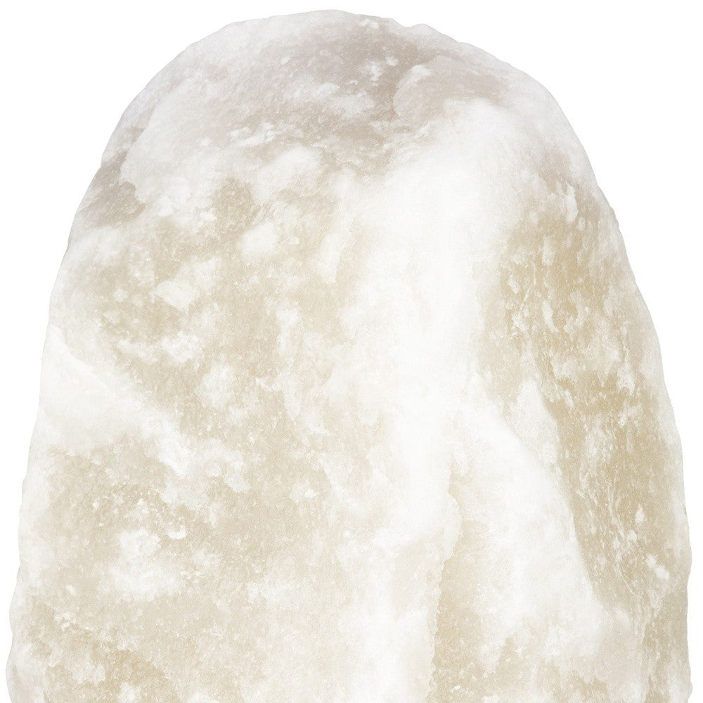 White Hand Carved 12-15 Pound Himalayan Salt And Marble Lamp - Rae and Tae 