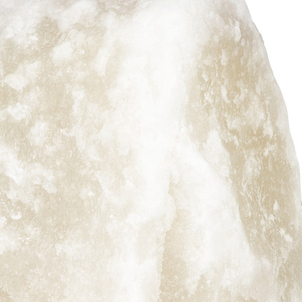 White Hand Carved 12-15 Pound Himalayan Salt And Marble Lamp - Rae and Tae 