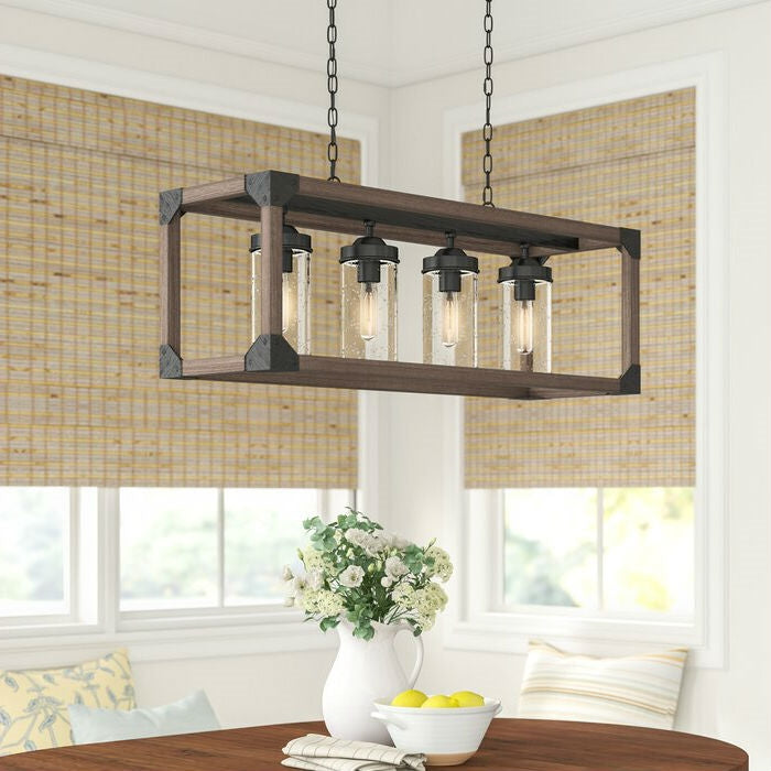 Rachel 4 Light Dimmable Linear Chandelier