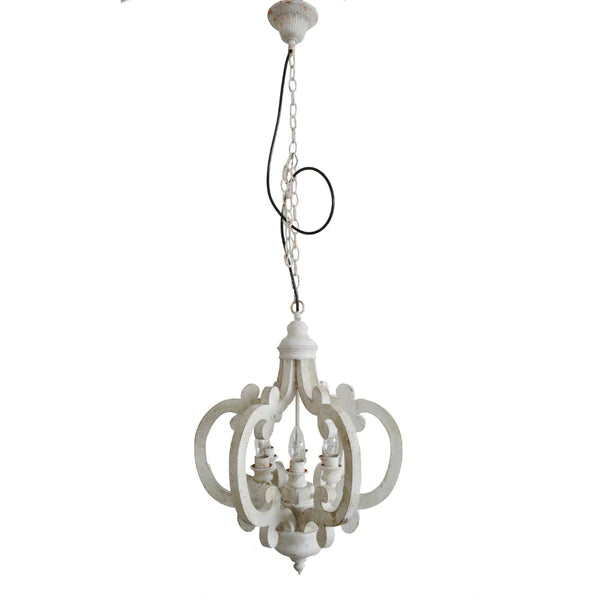 Bauman Antiqued Wood And Metal Chandelier