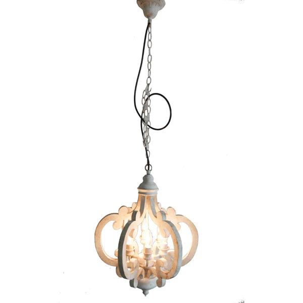 Bauman Antiqued Wood And Metal Chandelier