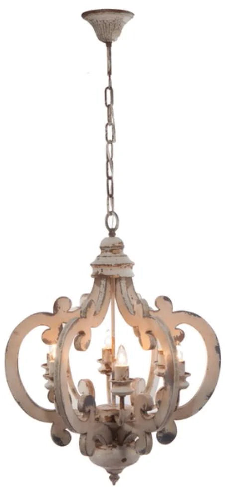 Bauman Antiqued Wood And Metal Chandelier