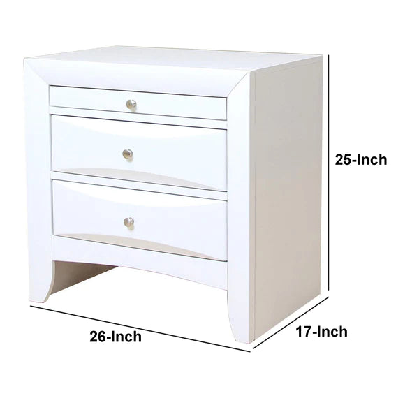 Brandford Contemporary 3 Drawer Wood Nightstand