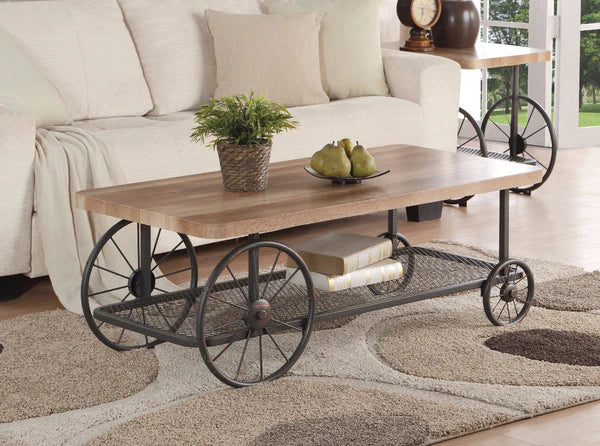 Dalton Oak Industrial Farmhouse Coffee Table