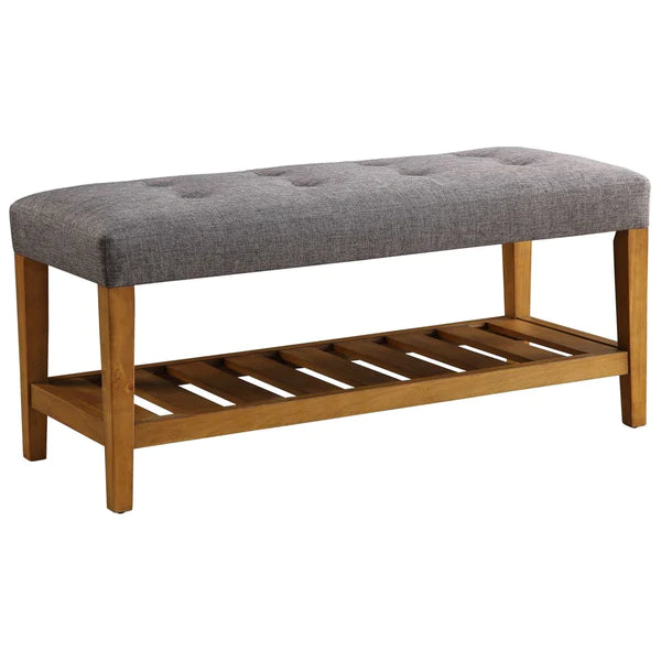 Savard Modern Farmhouse Tufted Wooden Bench