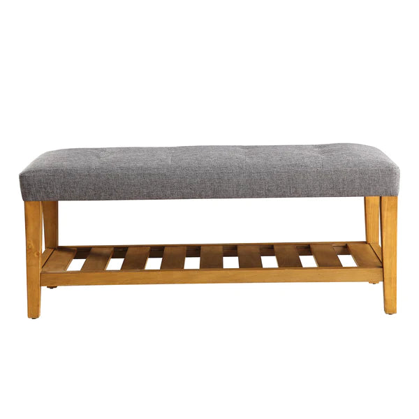 Savard Modern Farmhouse Tufted Wooden Bench