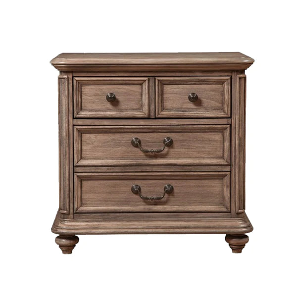 Hawkes Mahogany Wood 2 Drawer Nightstand