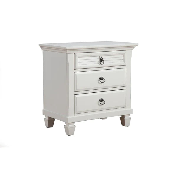 Tozier Pine Wood 3 Drawer Nightstand